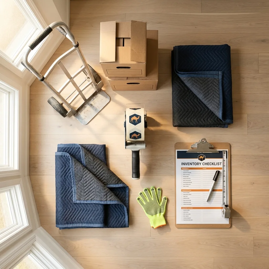 Professional moving supplies and packing materials layout for Weirton residential relocations